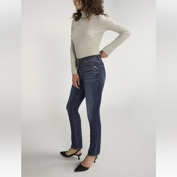 Silver Avery High Rise Straight Leg Jeans W28/L31 - Picture 3 of 11